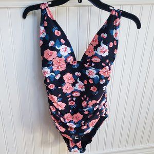 Floral Plunge One Piece Swimsuit from Cupshe